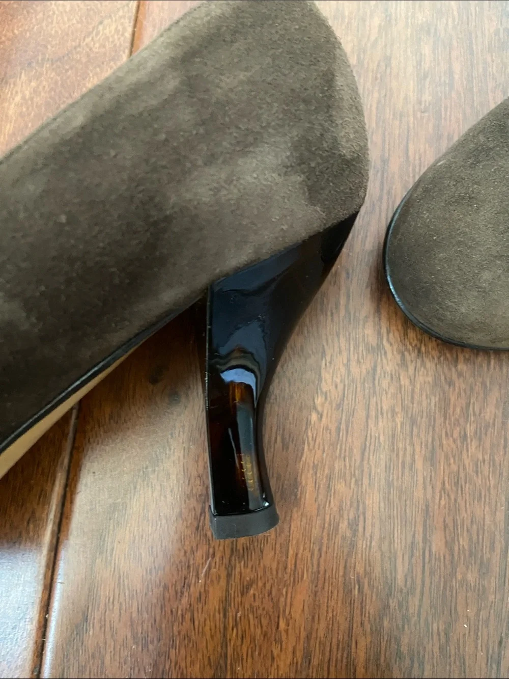 Salvatore Ferragamo Brown Suede Pumps with Lucite Heels